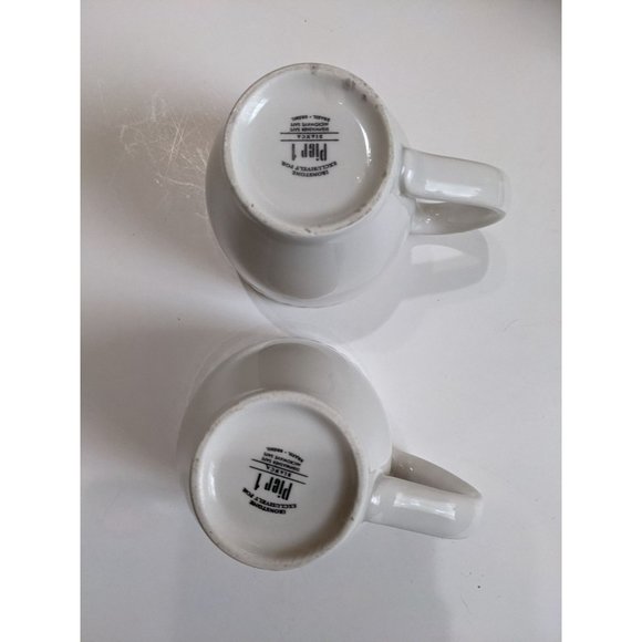 PIER 1Imports Bianca white ironstone coffee  mug cup set of 2 12 ooz - Picture 8 of 9